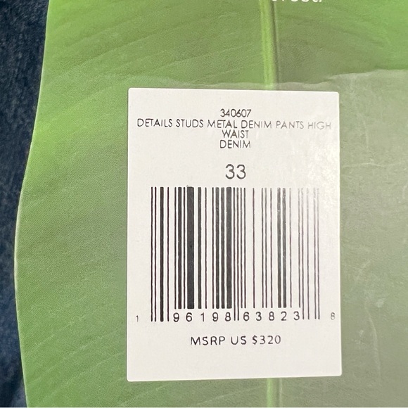 NWT Farm Rio Denim Metal Details Embroidered High Waist Pants - Picture 10 of 10